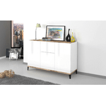 Dmora Credenza Ddybal, Madia da cucina a 3 ante e 1 cassetto, Buffet da soggiorno, Madia da cucina