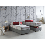 Talamo Italia Letto singolo Dacerb, Letto contenitore con rivestimento in tessuto