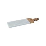 Tagliere Rettangolare con Manico a Servire in Marmo-Bamboo cm 40x12x1,8