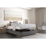 Talamo Italia Letto matrimoniale Dbard, Letto contenitore con rivestimento in tessuto