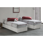 Talamo Italia Letto singolo Dabad, Letto contenitore con rivestimento in ecopelle