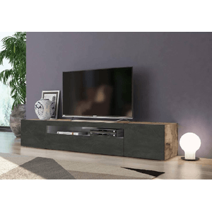 Dmora Mobile porta TV Dafrim, Credenza bassa da soggiorno a 3 ante, Base porta TV