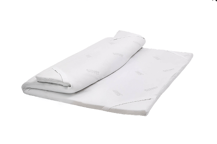 Dmora Topper matrimoniale Dmarino, Set Sovra materasso con cuscino, Topper Memory Foam