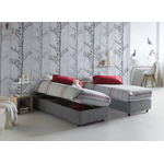 Talamo Italia Letto singolo Dhol, Letto contenitore con rivestimento in tessuto