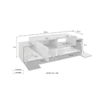 Dmora Mobile porta TV Dlodrin, Credenza bassa da soggiorno, Base porta TV, 100% Made in Italy