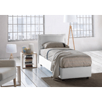 Talamo Italia Letto singolo Evelyn, Letto contenitore con rivestimento in tessuto