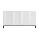 Dmora Credenza Dlong, Madia da cucina 3 ante e 3 cassetti, Buffet da soggiorno, 100% Made in Italy