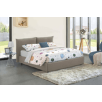 Talamo Italia Letto matrimoniale Dbrunor, Letto contenitore con rivestimento in tessuto