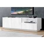 Dmora Mobile porta TV Dlandon, Credenza bassa da soggiorno a 2 ante, Base porta TV