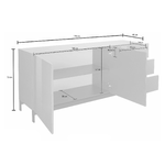 Dmora Credenza Dghiand, Madia da cucina a 2 ante e 3 cassetti, Buffet da soggiorno