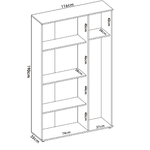 Dmora Armadio multiuso Dmeli, Mobile multifunzione portascope, Guardaroba a 3 ante, 116x35h190 cm