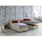 Talamo Italia Letto singolo Dmorier, Letto contenitore con rivestimento in tessuto