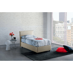 Talamo Italia Letto singolo Dapuzz, Letto contenitore con rivestimento in tessuto