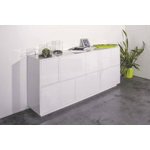 Dmora Credenza Dnapp, Madia da cucina a 7 ante, Buffet da soggiorno, 100% Made in Italy