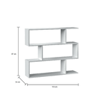 Dmora Libreria Dfanes, Mobile portalibri bassa bifacciale, Scaffale con tre scomparti