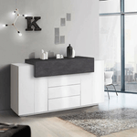 Dmora Credenza Dismajl, Madia da cucina a 3 ante e 3 cassetti, Buffet da soggiorno