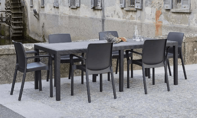 Dmora Tavolo da esterno Dmains, Tavolo rettangolare allungabile da pranzo