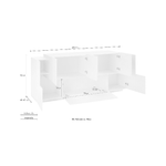 Dmora Credenza Ddionis, Madia da cucina a 7 ante, Buffet da soggiorno, Madia da cucina