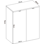 Dmora Armadio multiuso Ddijk, Mobile basso multifunzione, Armadietto a 2 ante, 79x40h96 cm