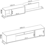 Dmora Parete attrezzata Dfalcon, Set da soggiorno porta TV, Mobile salotto multiuso, 200x41h180 cm