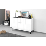 Dmora Credenza Ddybal, Madia da cucina a 3 ante e 1 cassetto, Buffet da soggiorno, Madia da cucina