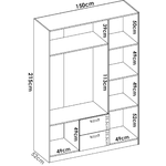 Dmora Guardaroba Dacca, Mobile appendiabiti per camera da letto