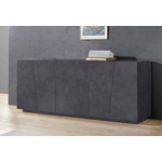 Dmora Credenza Dmicill, Madia da cucina a 4 ante e 3 cassetti, Buffet da soggiorno