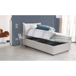 Talamo Italia Letto singolo Dgrillo, Letto contenitore con rivestimento in ecopelle