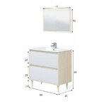 Dmora Mobile sottolavabo Dosori, Sotto lavabo bagno, Mobiletto da bagno con specchio