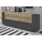 Dmora Credenza Dbaian, Madia da cucina a 5 ante e 2 cassetti, Buffet da soggiorno, Madia da cucina