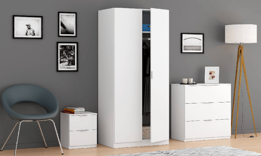 Dmora Cassettiera Dantist, Settimanale moderna a 3 cassetti, Mobile Comò basso per camera da letto