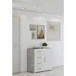 Dmora Credenza Dnag, Mobile buffet a 1 anta e 4 cassetti, Madia da soggiorno