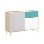 Dmora Credenza Djuli, Buffet da soggiorno, Madia moderna da salotto a 2 ante, 105x43h75 cm