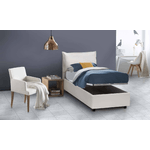 Talamo Italia Letto singolo Dcorrad, Letto contenitore con rivestimento in ecopelle