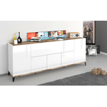 Dmora Credenza Dnatal, Madia da cucina a 6 ante, Buffet da soggiorno, 100% Made in Italy