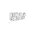 Dmora Credenza Dnapp, Madia da cucina a 7 ante, Buffet da soggiorno, 100% Made in Italy