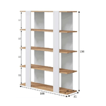 Dmora Libreria Dnotar, Scaffale da ufficio a 5 ripiani, Mobile portalibri, Biblioteca