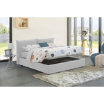 Talamo Italia Letto matrimoniale Ddestr, Letto contenitore con rivestimento in tessuto