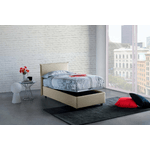 Talamo Italia Letto singolo Dban, Letto contenitore con rivestimento in tessuto