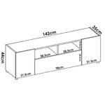 Dmora Mobile porta TV Dcotal, Credenza bassa da soggiorno, Madia da salotto per televisione