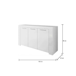 Dmora Credenza Dalbiera, Madia moderna a 3 ante, Buffet da soggiorno, Mobile porta TV