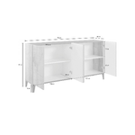 Dmora Credenza Dgarzo, Madia da cucina a 4 ante, Buffet da soggiorno, 100% Made in Italy