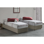 Talamo Italia Letto singolo Dginulf, Letto contenitore con rivestimento in ecopelle