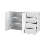 Dmora Credenza Dmogno, Madia da cucina a 2 ante e 4 cassetti, Buffet da soggiorno