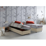 Talamo Italia Letto singolo Dhol, Letto contenitore con rivestimento in tessuto