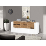 Dmora Credenza Dbaian, Madia da cucina a 5 ante e 2 cassetti, Buffet da soggiorno, Madia da cucina