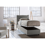 Talamo Italia Letto singolo Daugust, Letto contenitore con rivestimento in tessuto