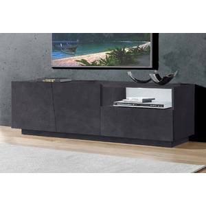 Dmora Mobile porta TV Dlandon, Credenza bassa da soggiorno a 2 ante, Base porta TV