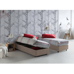 Talamo Italia Letto singolo Dhol, Letto contenitore con rivestimento in tessuto