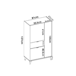 Dmora Credenza Dcelia, Buffet dispensa da soggiorno, Madia moderna da salotto a 3 ante